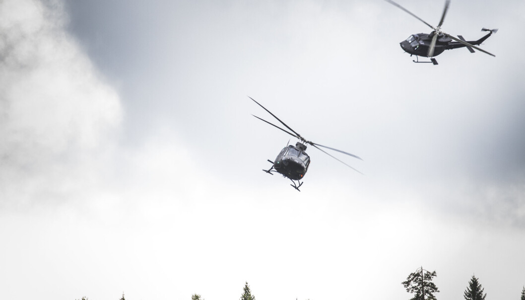 To helikopter av typen Bell 412. Dette bildet er tatt under en øvelse i 2014. To helikopter av typen Bell 412. Dette bildet er tatt under en øvelse i 2014.