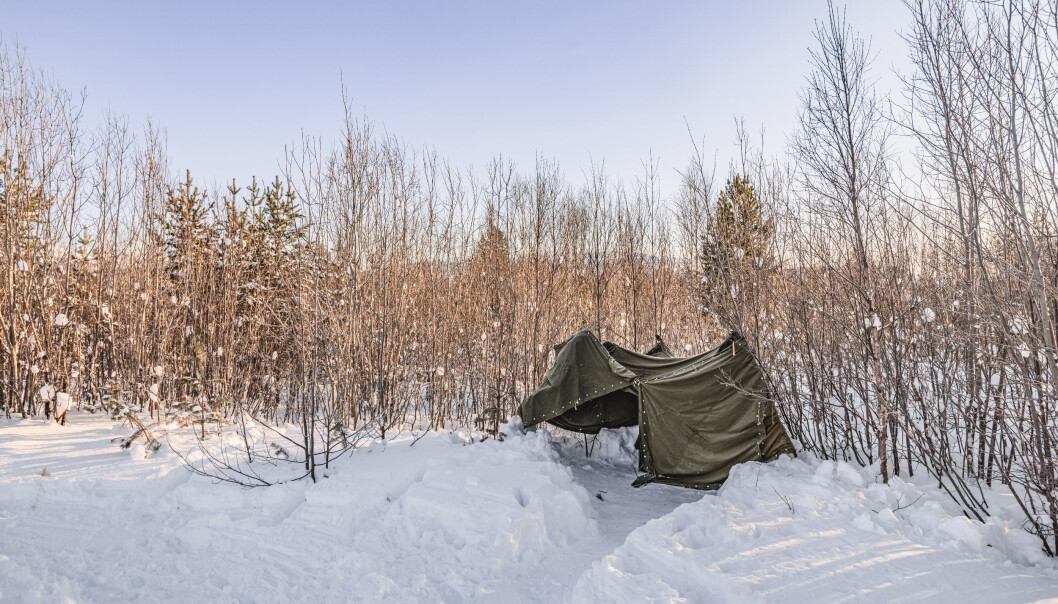 BC: Slik kan et bærebart toalett se ut. Dekket til med knappetelt får soldatene gått på do i felt. BC: Slik kan et bærebart toalett se ut. Dekket til med knappetelt får soldatene gått på do i felt.