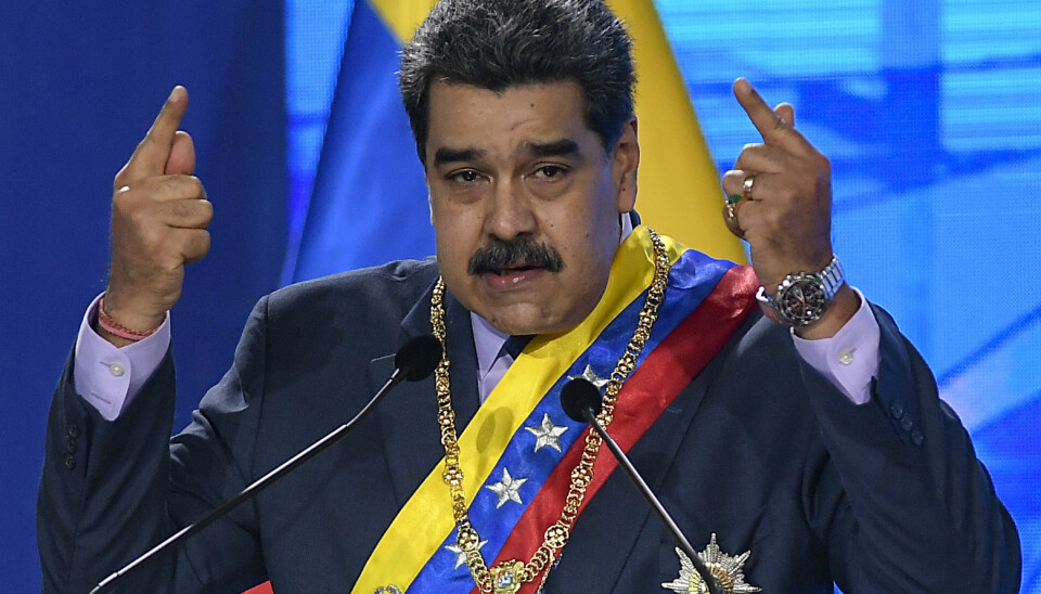 PRESIDENT: Venezuelas president Nicolás Maduro fortalte om sammenstøtet på TV.