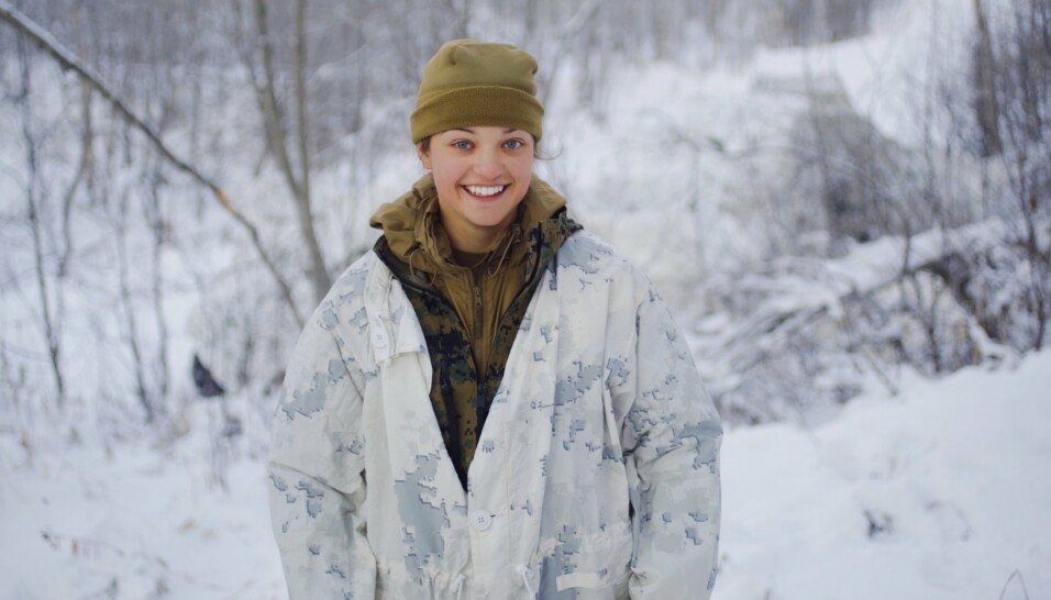 ABOVE THE ARCTIC CIRCLE: 2nd Lt. Kayla L. Olsen from the US Marines, currently in Northern Norway.