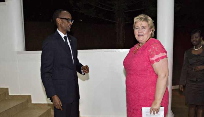 I RWANDA: Erna Solberg møtte Paul Kagame i Kigali i 2014, et halvt år etter at Karegeya ble drept. I RWANDA: Erna Solberg møtte Paul Kagame i Kigali i 2014, et halvt år etter at Karegeya ble drept.