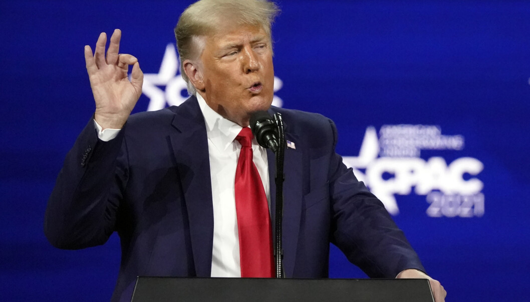 INGEN FARE: Tidligere president Donald Trump sier politikerne i Kongressen ikke var i fare da bygningen ble stormet 6. januar. Her fra en tale på den konservative konferansen CPAC i februar. INGEN FARE: Tidligere president Donald Trump sier politikerne i Kongressen ikke var i fare da bygningen ble stormet 6. januar. Her fra en tale på den konservative konferansen CPAC i februar.