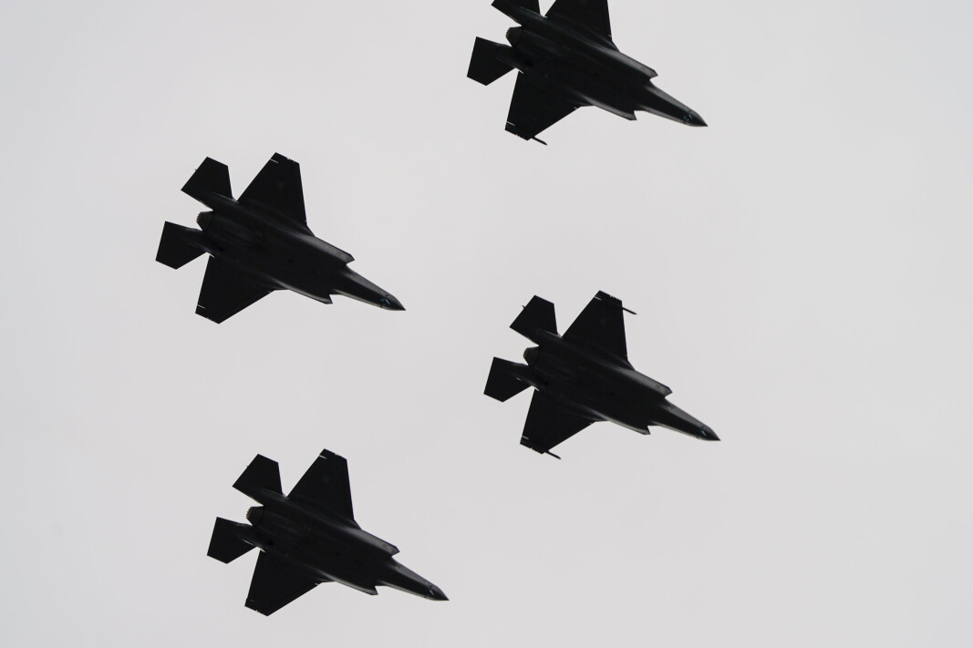 JAGERFLY: F-35 flyr over Akershus festning under 75-årsmarkeringen for frigjøringen 8. mai 2020. JAGERFLY: F-35 flyr over Akershus festning under 75-årsmarkeringen for frigjøringen 8. mai 2020.