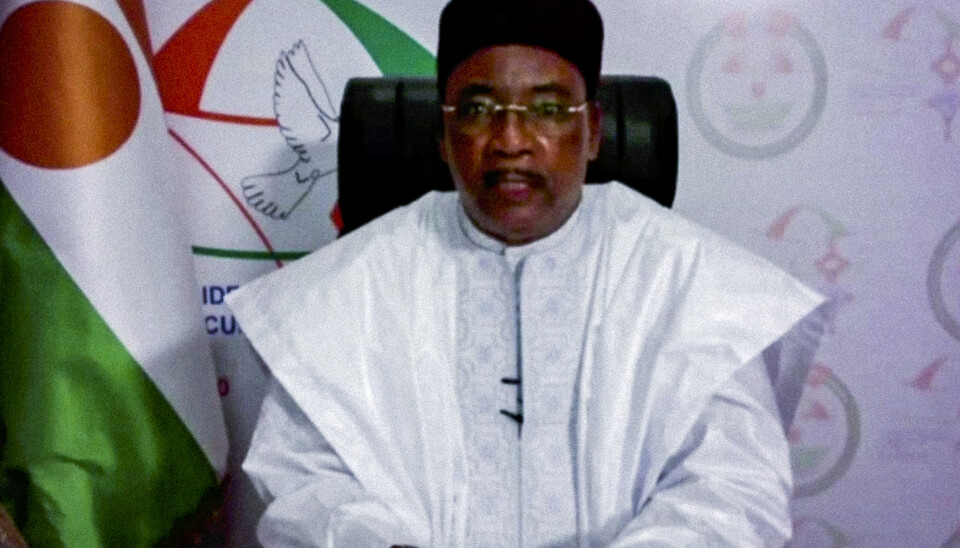 PRESIDENT I NIGER: Mahamadou Issoufou avbildet under et virtuelt event i fjor høst.