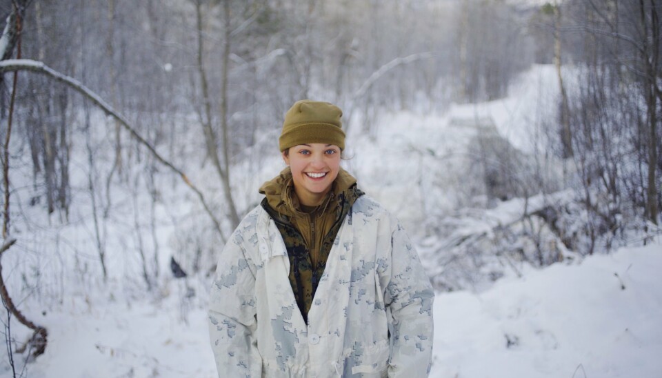 OVER POLARSIRKELEN: Kayla L. Olsen fra US Marine Corps, for tiden stasjonert i Nord-Norge.