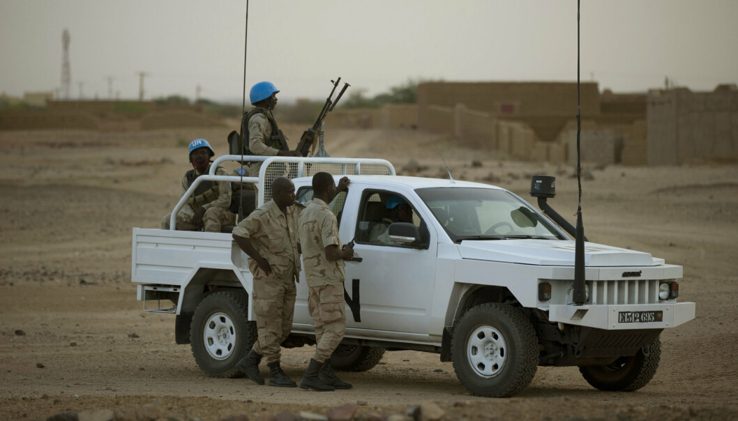 UROLIG: FN-soldater fotografert i Kidal i 2013.