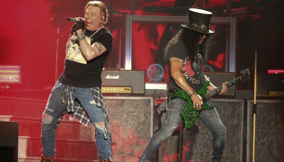 CIVIL WAR: Axl Rose, og Slash i Guns N' Roses' under en konsert i 2019.