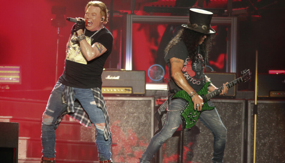 CIVIL WAR: Axl Rose, og Slash i Guns N' Roses' under en konsert i 2019.