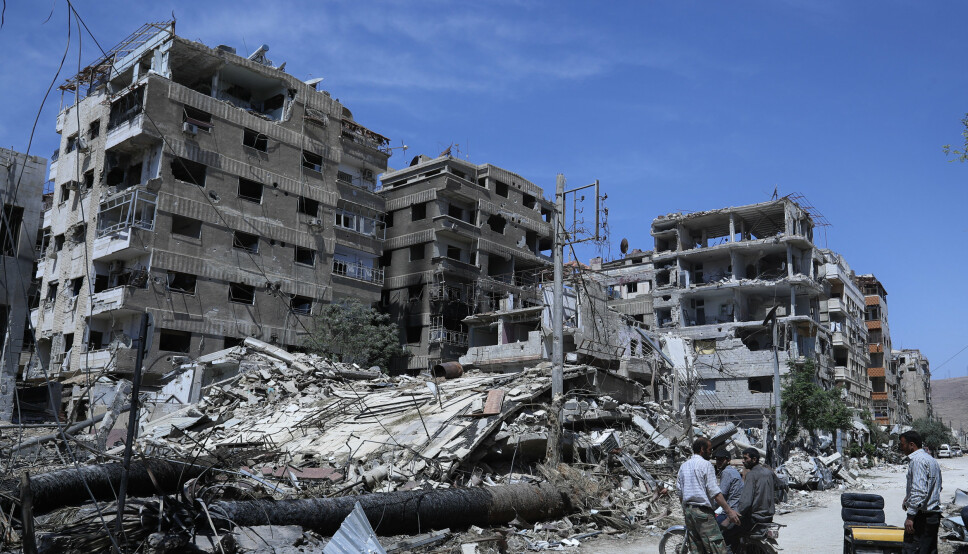 KJEMISKE VÅPEN: En utbombet bygning i den syriske byen Douma, hvor man mistenker at det ble brukt kjemiske våpen i 2018.