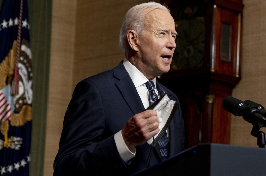 ANNONSERER: President Joe Biden rett før annonseringen i Det hvite hus onsdag 14. april 2021. ANNONSERER: President Joe Biden rett før annonseringen i Det hvite hus onsdag 14. april 2021.