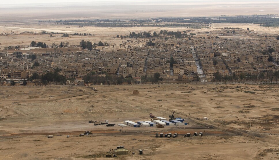 AVBIDLET: En russisk camp like ved Palmyra. Russland har tidligere vært tydelige på at en prioritet i krigen mot terror har vært å ta tilbake kontrollen over området.