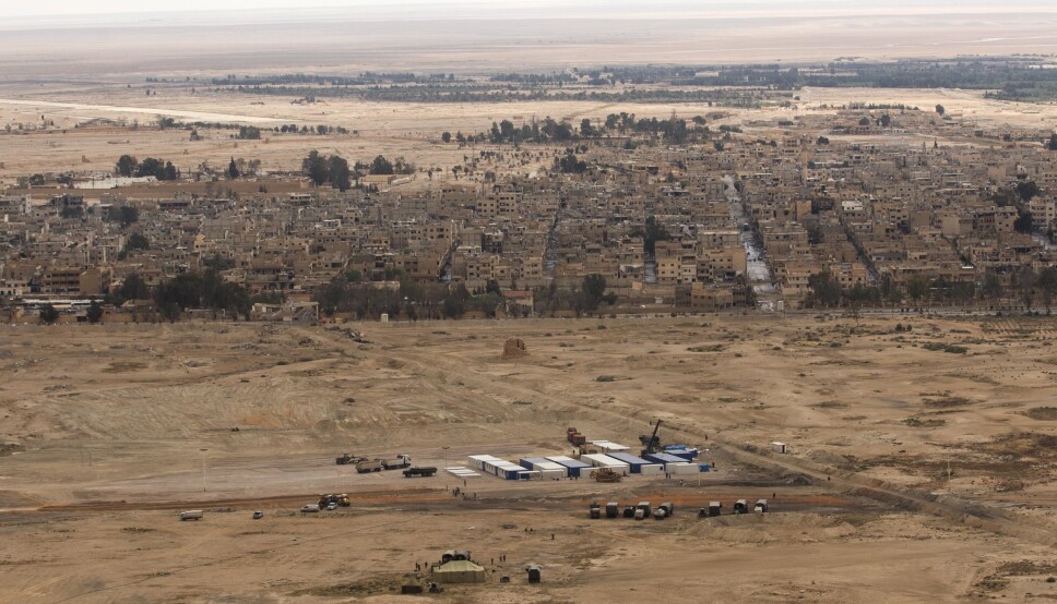 AVBIDLET: En russisk camp like ved Palmyra. Russland har tidligere vært tydelige på at en prioritet i krigen mot terror har vært å ta tilbake kontrollen over området.