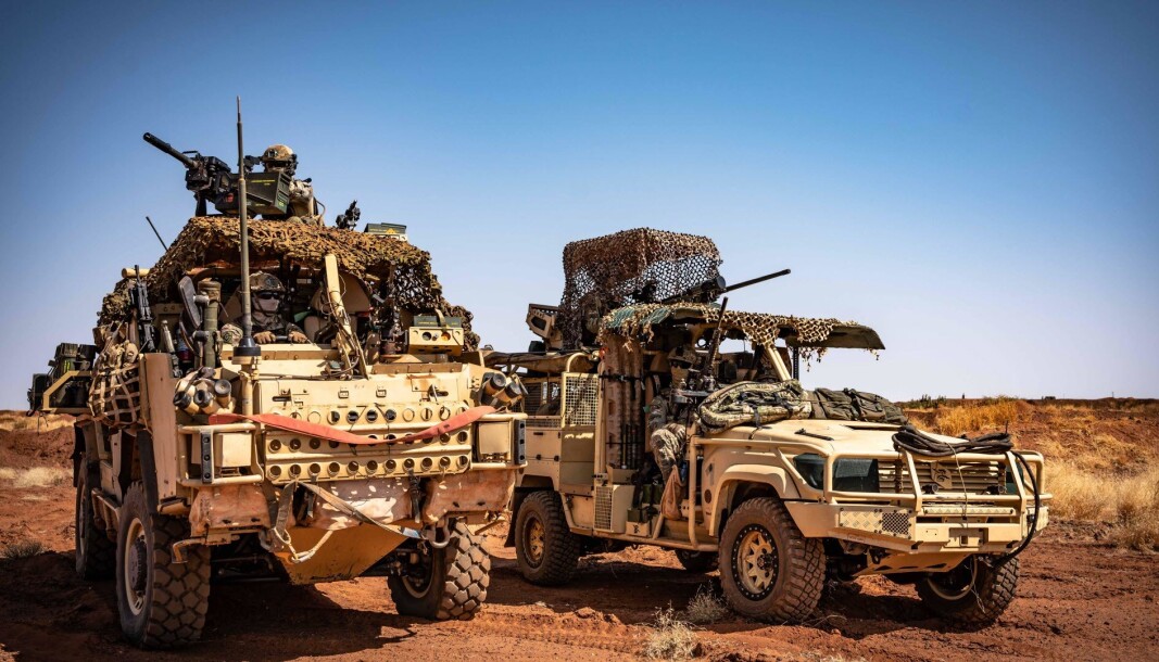 MALI: Soldater fra Task Force Takuba i Mali, som svenske styrker er en del av. Nylig ble tre soldater såret av en veibombe. MALI: Soldater fra Task Force Takuba i Mali, som svenske styrker er en del av. Nylig ble tre soldater såret av en veibombe.
