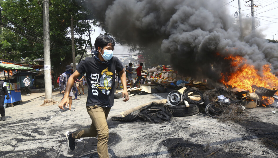 KUPP: Myanmar har vært preget av omfattende demonstrasjoner siden landets militære grep makten i et kupp 1. februar.