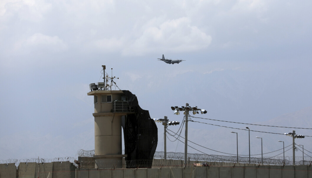 AFGHANISTAN: Et amerikansk militærfly i lufta over Bagram-basen nord i Kabul. AFGHANISTAN: Et amerikansk militærfly i lufta over Bagram-basen nord i Kabul.