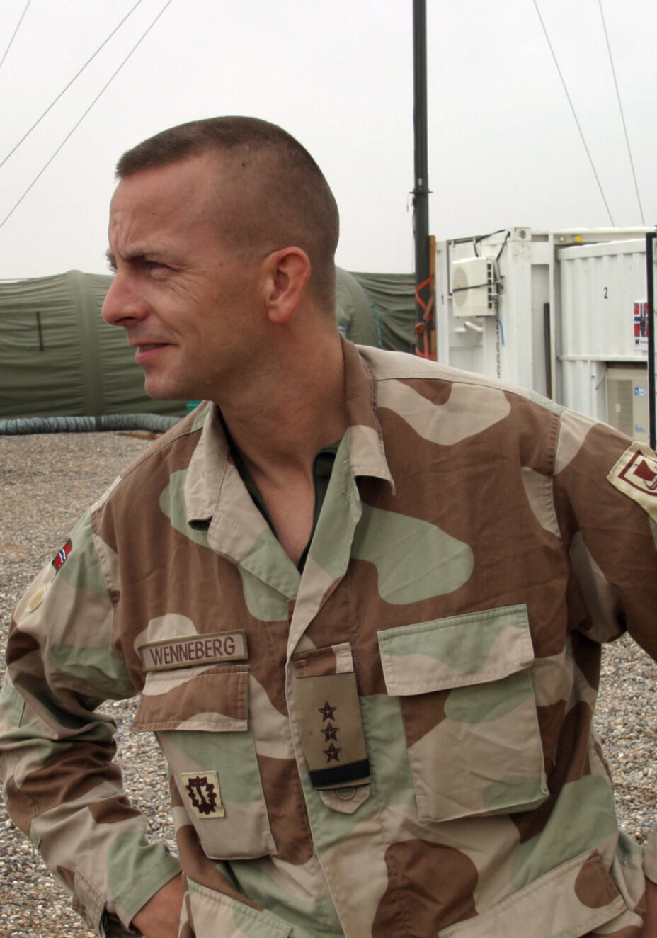 INTERNASJONALE OPERASJONER: Rune Wenneberg fra sin tid i Irak, som nestkommanderende i det norske ingeniørkompaniet.