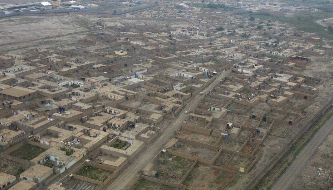 FLYBILDE: En forstad utenfor Kabul. FLYBILDE: En forstad utenfor Kabul.
