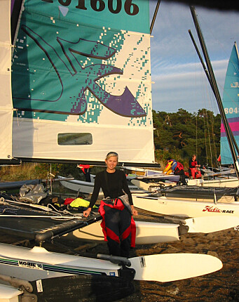Sofie under NM i Hobie Cat-seiling. Sofie under NM i Hobie Cat-seiling.