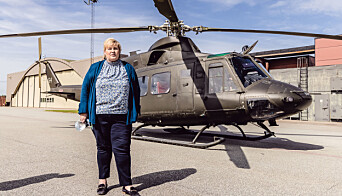 HELIKOPTER: Statsminister Erna Solberg besøkte Rygge hvor hun fikk se flystasjonen fra et Bell 412. HELIKOPTER: Statsminister Erna Solberg besøkte Rygge hvor hun fikk se flystasjonen fra et Bell 412.