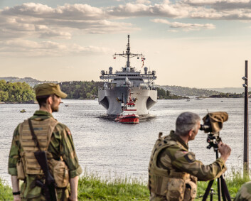 HV-soldater på sprengstoffjakt når amerikansk marinefartøy legger til kai