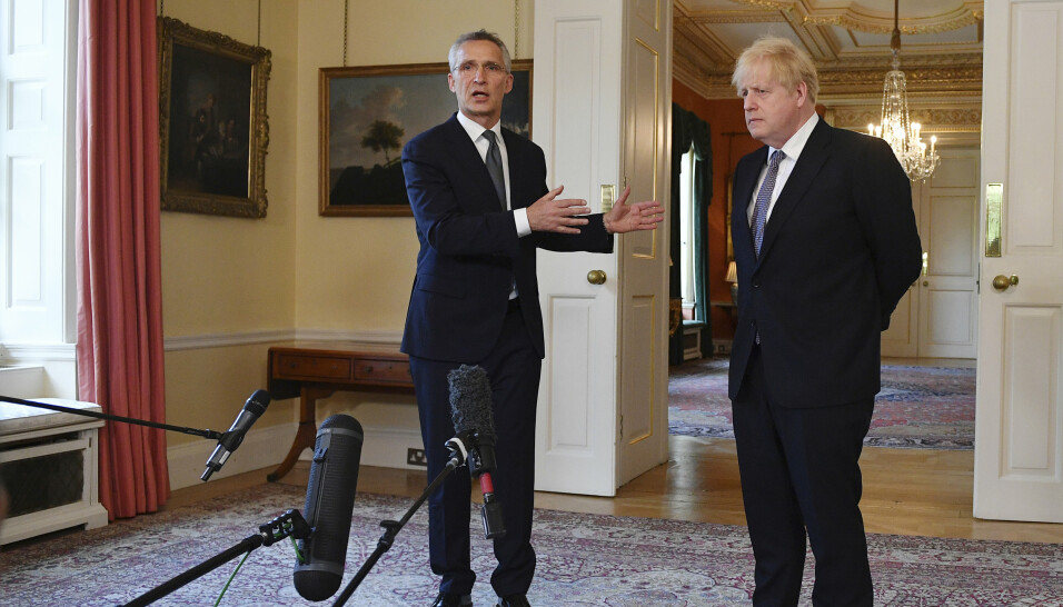 MØTE: Natos generalsekretær Jens Stoltenberg og statsminister Boris Johnson.