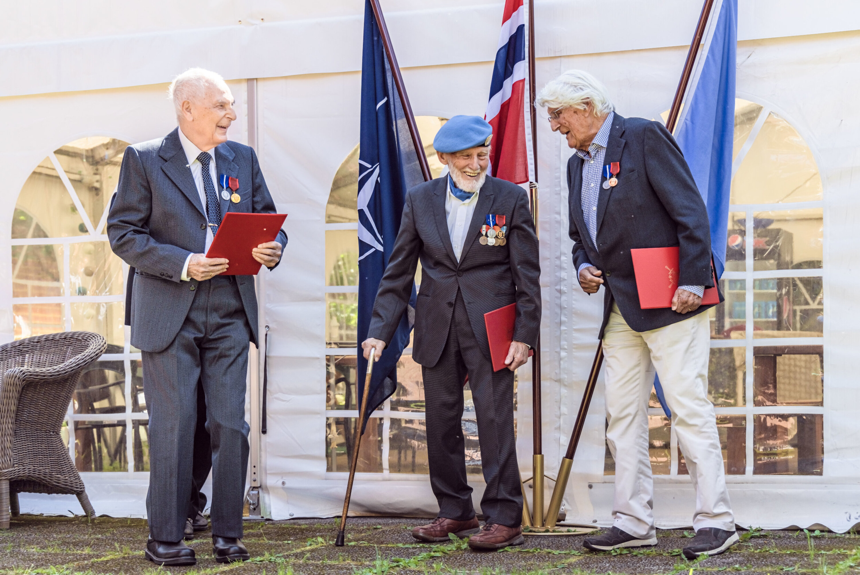 Tor Anton Johannessen, Arne Johan Eliassen og John Jakob Texmon mottok sine medaljer onsdag denne uken.