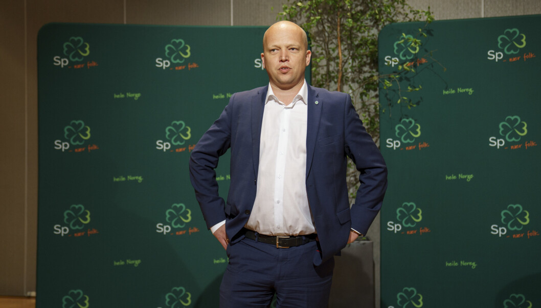 LEDER: Senterparti-leder Trygve Slagsvold Vedum på Senterpartiets landsmøte fredag. LEDER: Senterparti-leder Trygve Slagsvold Vedum på Senterpartiets landsmøte fredag.