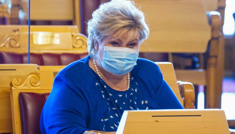 STATSMINISTER: Erna Solberg (H) var på plass i Stortinget onsdag