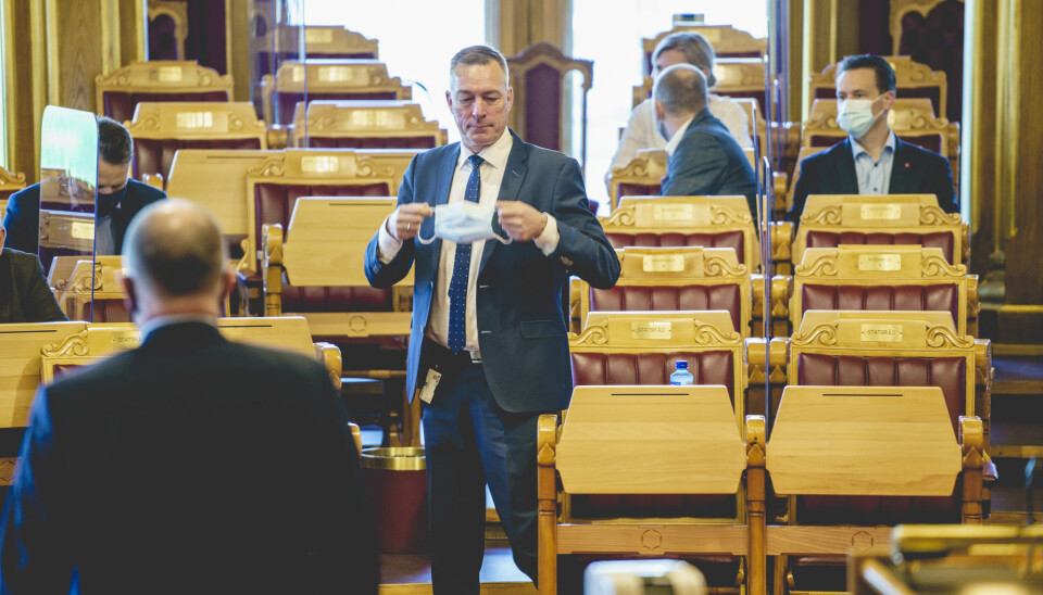 JOBB: Forsvarsminister Frank Bakke-Jensen i Stortinget. Snart blir han fiskeridirektør.