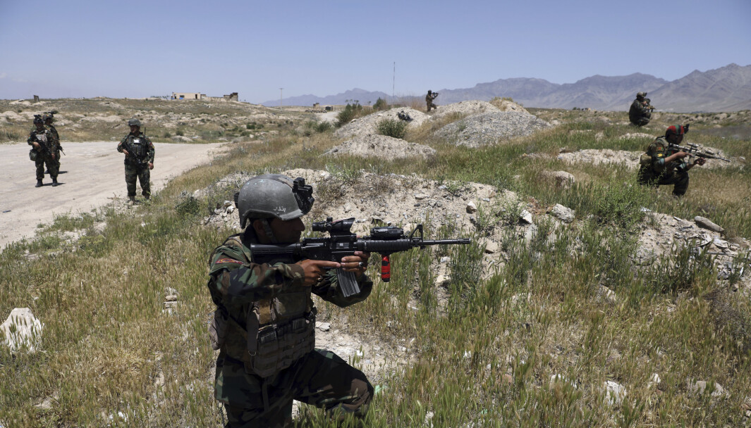 AFGHANISTAN: Taliban tar kontroll over stadig nye områder i Afghanistan. Her ser vi soldater fra den afghanske hæren i utkanten av Kabul i mai 2021. AFGHANISTAN: Taliban tar kontroll over stadig nye områder i Afghanistan. Her ser vi soldater fra den afghanske hæren i utkanten av Kabul i mai 2021.