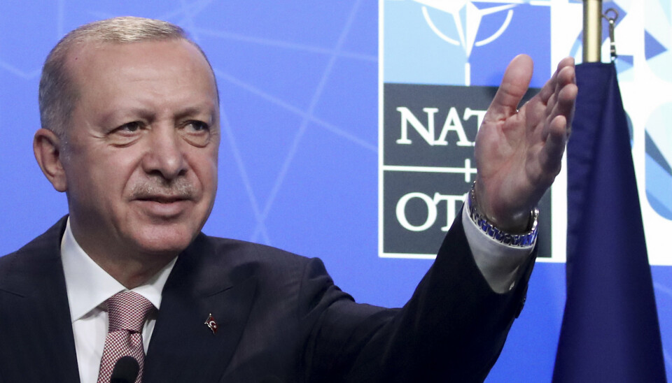 VÅPENHVILE: Tyrkias president Recep Tayyip Erdogan (bildet) møtte sin franske kollega Emmanuel Macron på Nato-toppmøtet denne uken, og nå er landene enige om å dempe retorikken og inngå det Frankrikes utenriksminister kaller en «verbal våpenhvile».