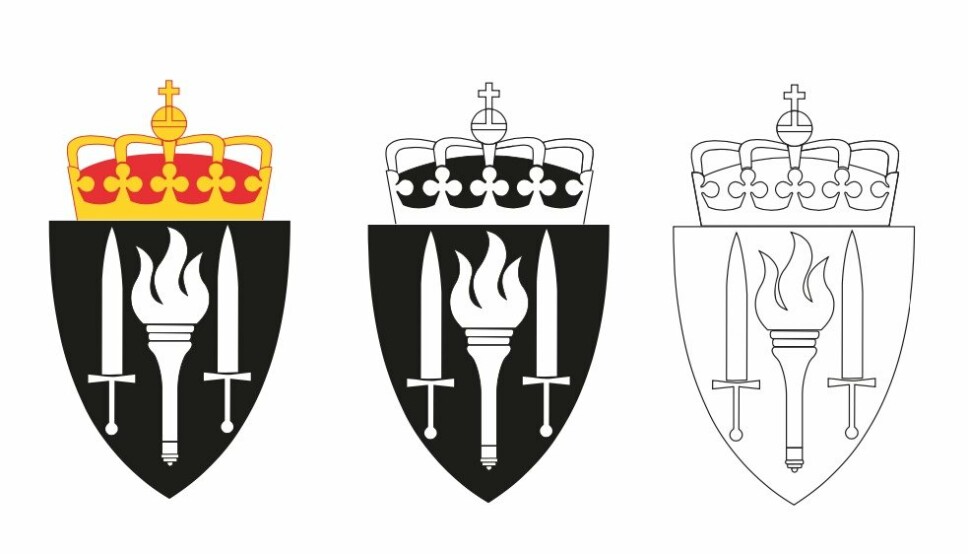 NYTT: Slik ser det nye heraldiske våpenet til Hærens skole for felles rekrutt- og fagutdanning ut.