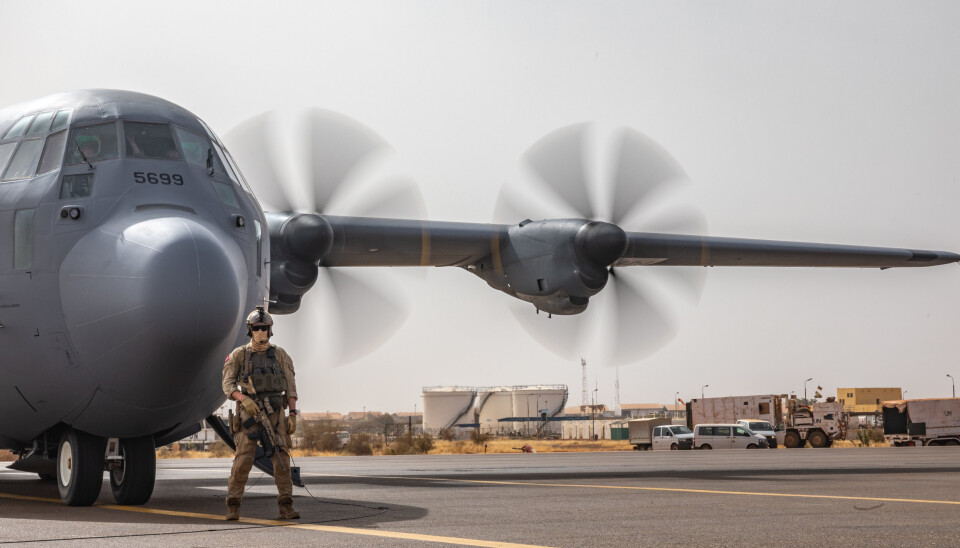 MINUSMA: Et norsk Hercules-transportfly i Mali i 2021. MINUSMA: Et norsk Hercules-transportfly i Mali i 2021.