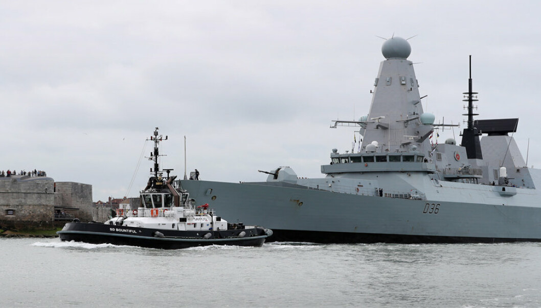 HMS DEFENDER: Det britiske fartøyet HMS Defender som har opereret i Svartehavet.