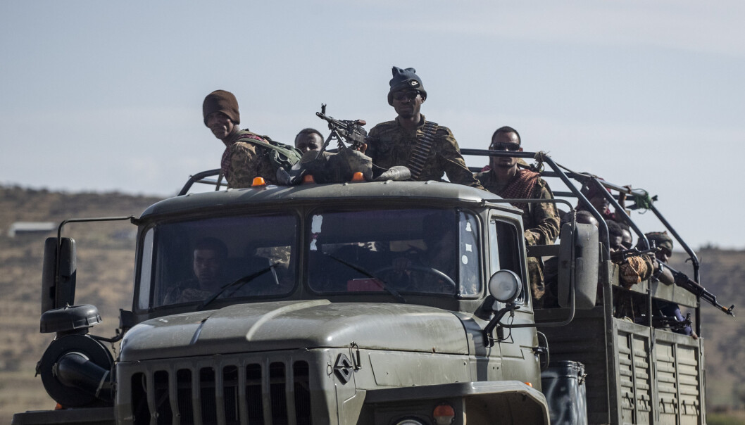 Etiopia gikk mandag inn for en ensidig våpenhvile i Tigray. På bildet er etiopiske regjeringsstyrker i nærheten av Agula nord i Mekele i begynnelsen av mai. Etiopia gikk mandag inn for en ensidig våpenhvile i Tigray. På bildet er etiopiske regjeringsstyrker i nærheten av Agula nord i Mekele i begynnelsen av mai.