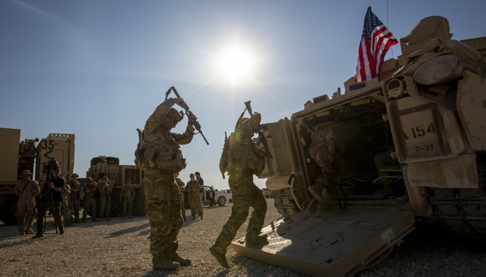 SYRIA: Amerikanske soldater på en base i Syria i 2019.