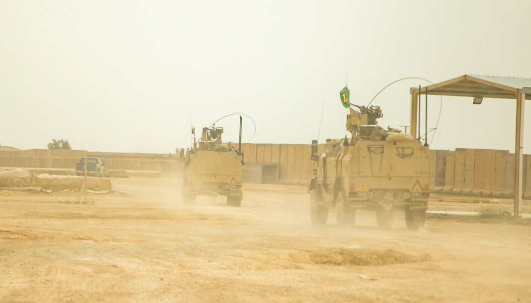 ANGREP: Flere raketter er skutt mot Ain al-Asad-basen i Irak som huser norske soldater. Bildet viser norske soldater i basen i 2020 . ANGREP: Flere raketter er skutt mot Ain al-Asad-basen i Irak som huser norske soldater. Bildet viser norske soldater i basen i 2020 .