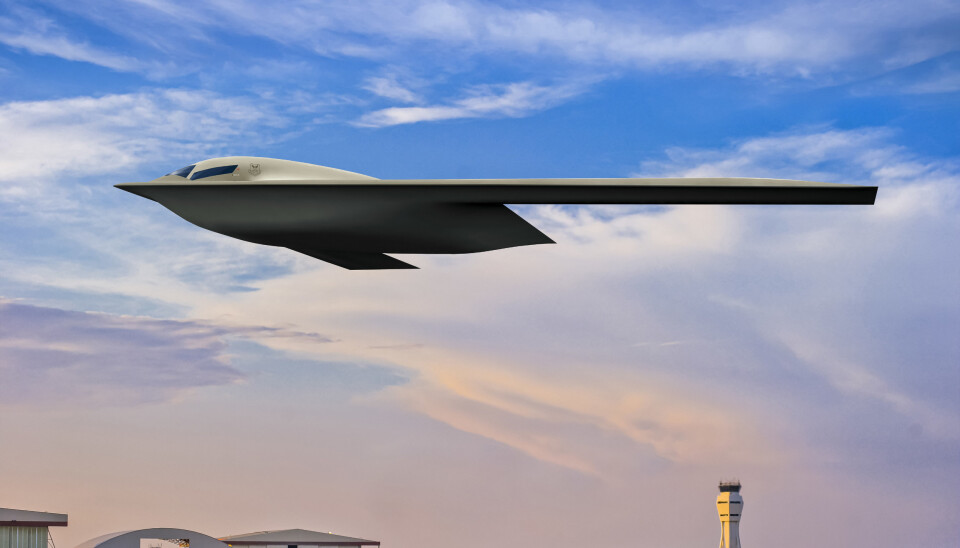 STEALTH: En fremstilling av det kommende B-21 bombeflyet som utvikles i USA. FLyet kommer til å ha såkalt stealth-teknologi, for å gjøre det vanskelig å oppdage med radar.