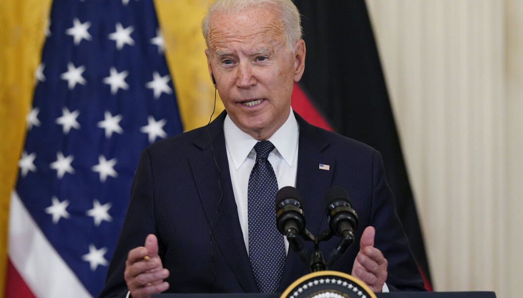 IKKE AKTUELT: Joe Biden sier at det foreløpig ikke er aktuelt å sende soldater til Haiti, under pressekonferansen i det hvite hus torsdag. IKKE AKTUELT: Joe Biden sier at det foreløpig ikke er aktuelt å sende soldater til Haiti, under pressekonferansen i det hvite hus torsdag.
