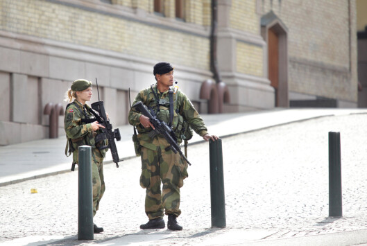 VAKT: Soldater fra Heimevernet utenfor Stortinget i 2011. VAKT: Soldater fra Heimevernet utenfor Stortinget i 2011.