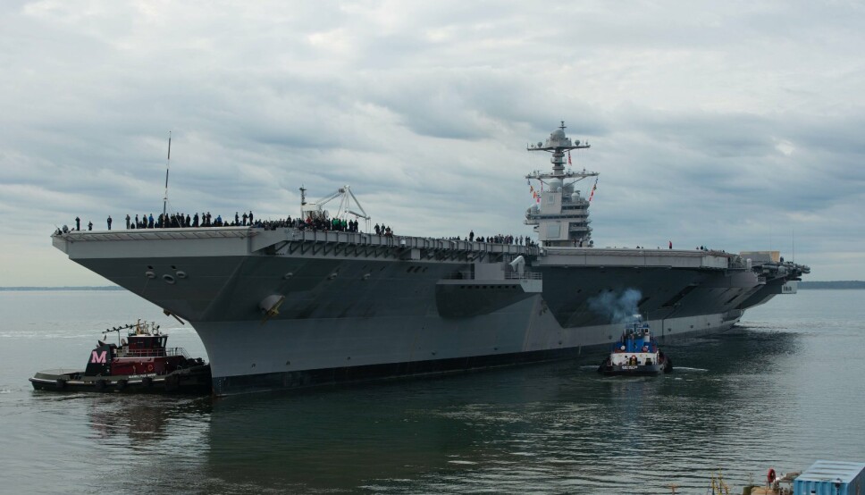 VERDENS STØRSTE: Hangarskipet USS Gerald Ford.