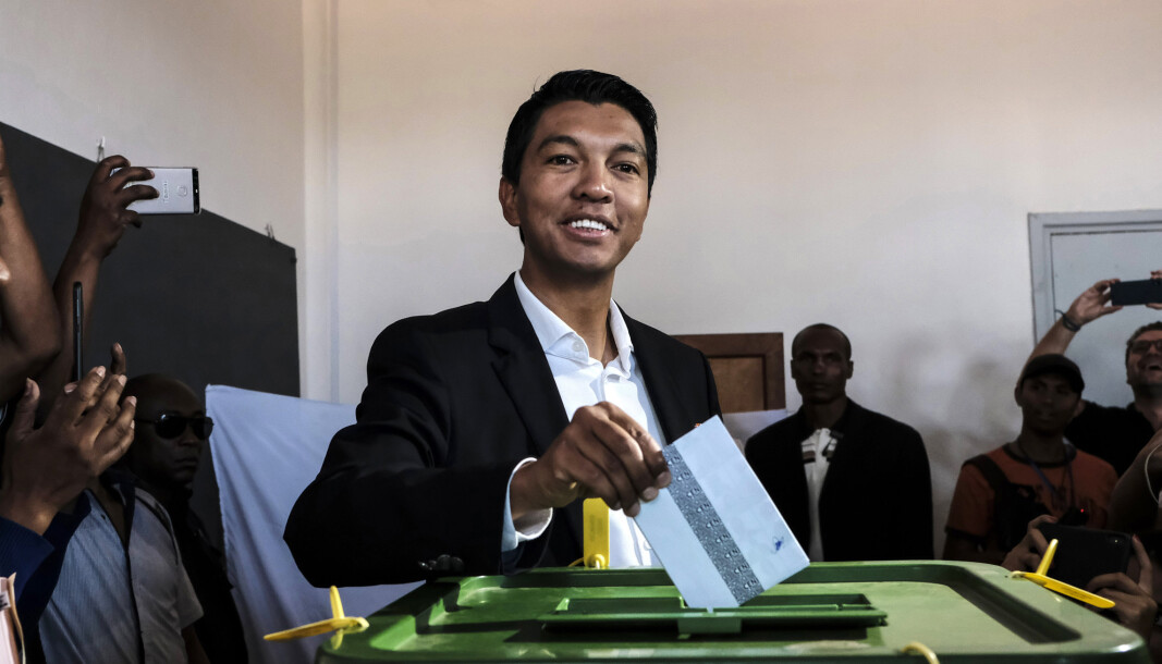 MADAGASKAR: President i Madagaskar, Andry Rajoelina, skal ha blitt utsatt for et attentat. Her er han avbildet i forbindelse med valget i 2018. MADAGASKAR: President i Madagaskar, Andry Rajoelina, skal ha blitt utsatt for et attentat. Her er han avbildet i forbindelse med valget i 2018.