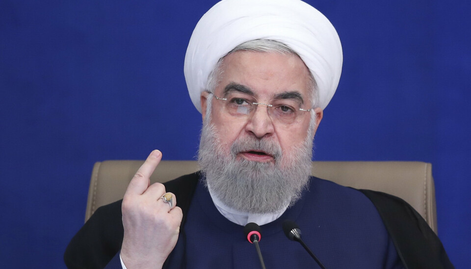President Hassan Rouhani snakker i et regjeringsmøte i Teheran, Iran.