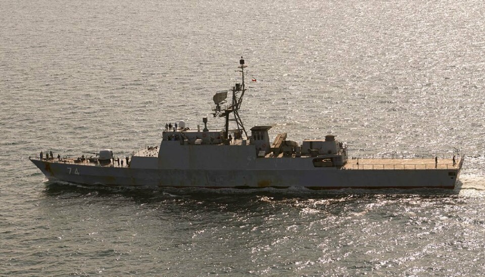 FREGATT: Den iranske fregatten Sahand fotografert i nærheten av Bornholm.