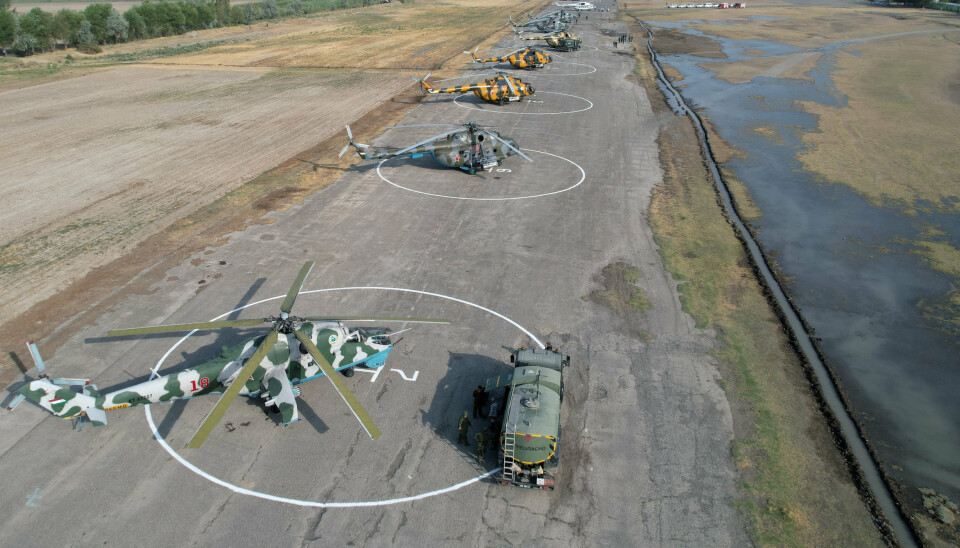 LUFTSTYRKE: Helikopterne står klare til under storøvelsen