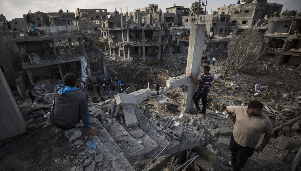 ANGREP: Et av de israelske bombeangrepene under krigen mellom Israel og Hamas. Bildet ble tatt 13. mai.