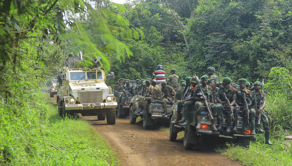 KONGO: Kongolesiske soldater på patrulje. Nylig ble 15 islamister drept i kamper med hæren.