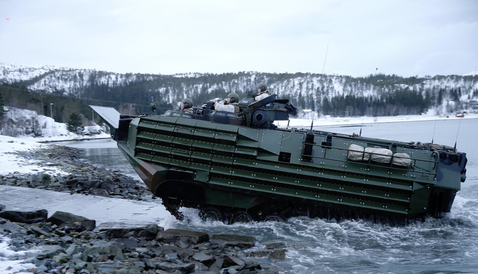 ULYKKE: Ni amerikanske soldater omkom i en ulykke med amfibisk stormpanservogn - en såkalt Assault Amphibious Vehilcle (AAV) - utenfor kysten av California i 2020. Dette bildet er fra øvelse i Norge i 2016.