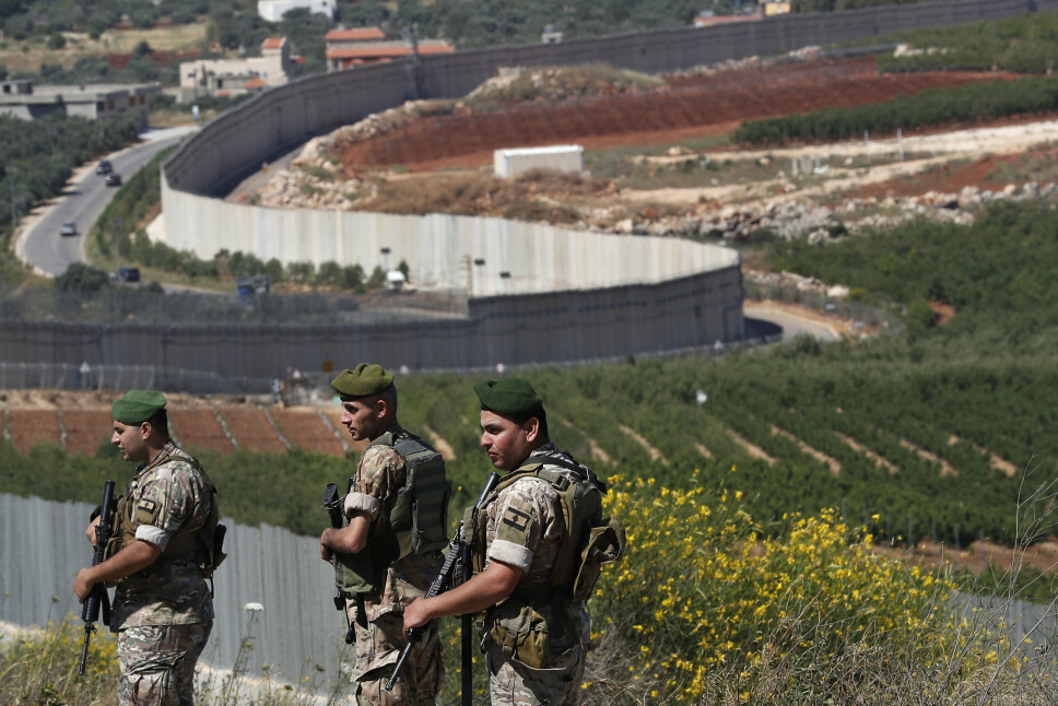 GRENSEVAKTER: Libanesiske soldater vokter grensen mot Israel i mai 2021