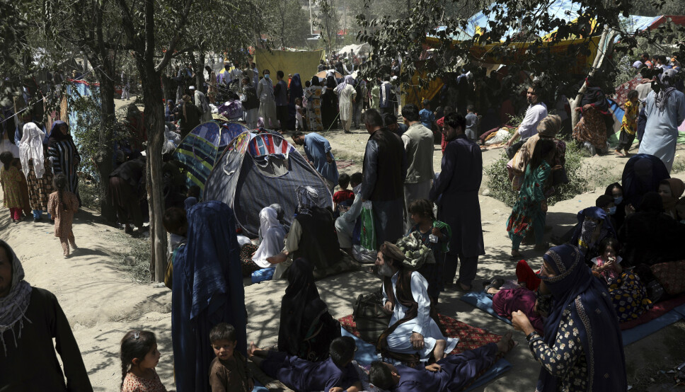 FLYKTER: Afghanere fra nordlige provinser har flyktet fra hjemmene sine, som følge av kamper mellom Taliban og afghanske sikkerhetsstyrker. Her i en offentlig park i Kabul.